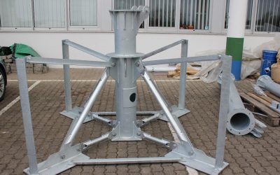 Mast-Installation für Helix Windturbine